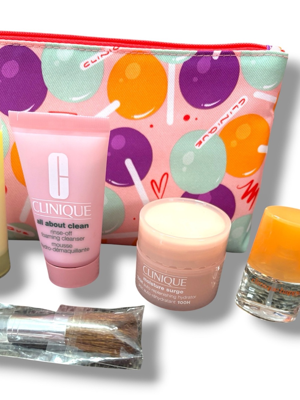 Clinique Mini Skincare & Brush Set with Pink Multi-Color Pouch - Picture 4 of 4